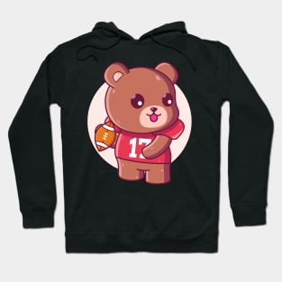 Brown Bear Rugby American Football Hoodie